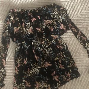 LF floral off the shoulder romper. Size M